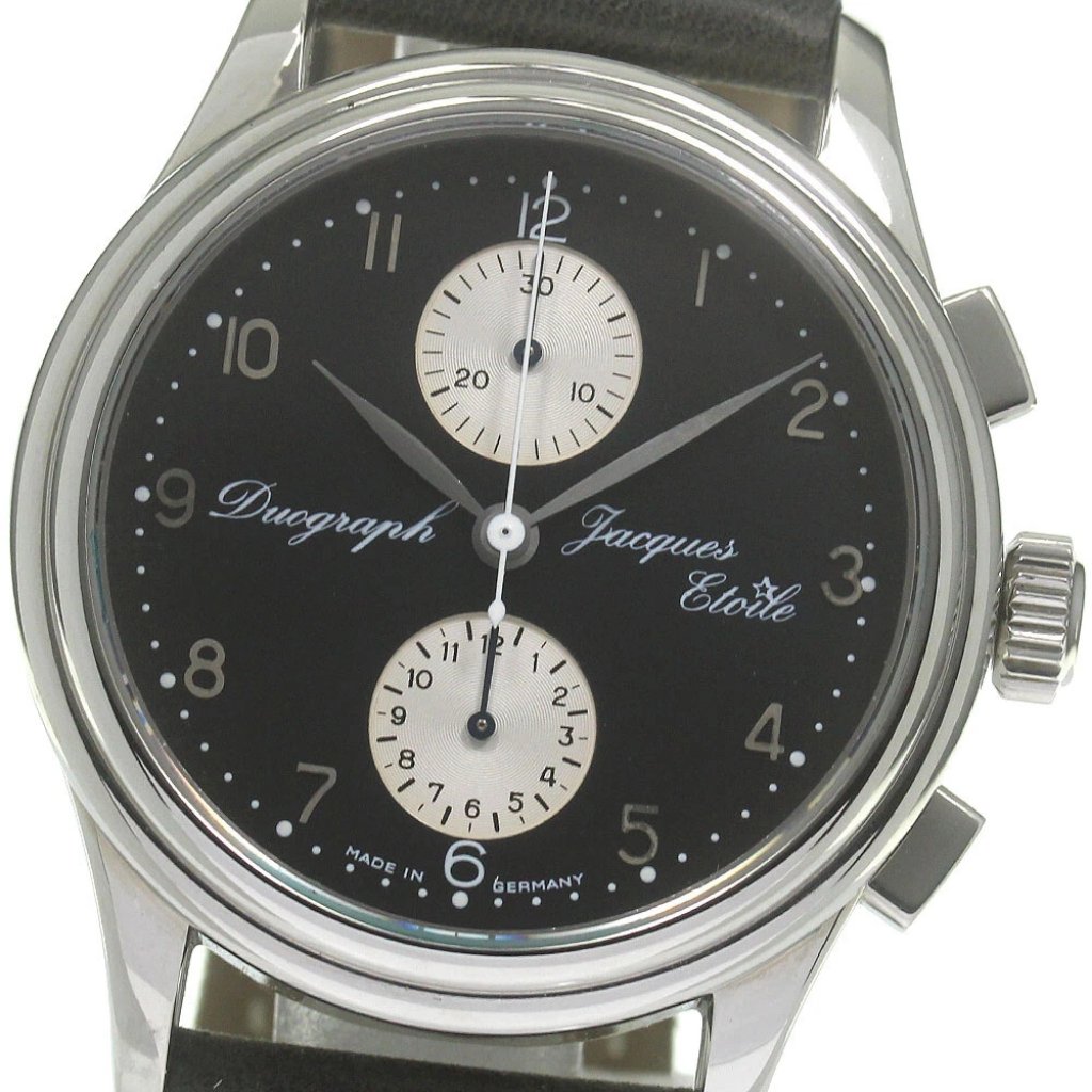 Jacques Etoile Chronograph Black  Silver Dial Automatic Mens Watch